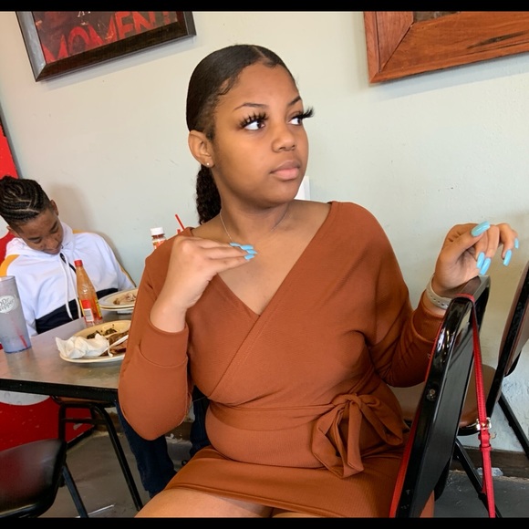 AMAZON Burnt Orange Bodycon Dress - Picture 2 of 2